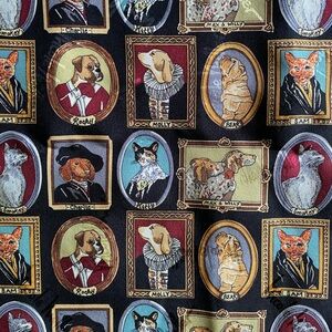 Nicole Miller Silk Cat & Dog Scarf.